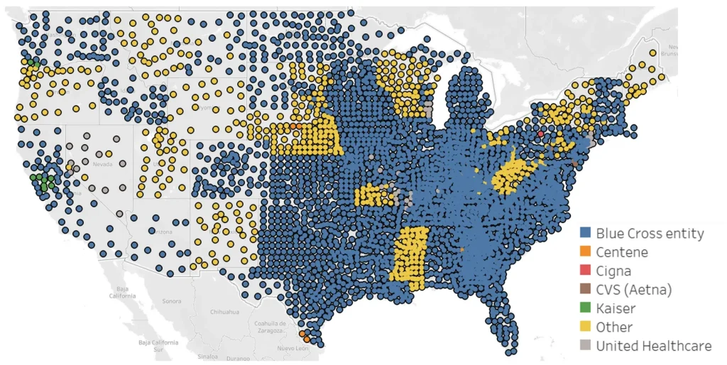 Largest Market Share by County